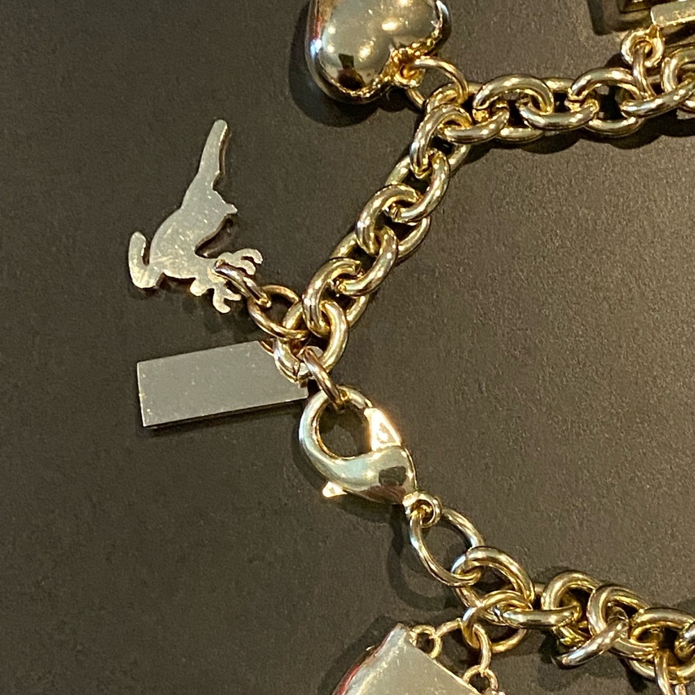 Dolce & Gabbana Gold Logo Perfume Bottle Charm Link Bracelet - Picture 4 of 16